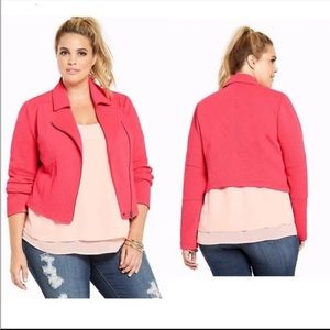 Pink Torrid Moto Textured Jacket Size 1/1X